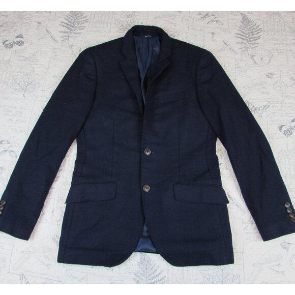 Buttoned Down x Reda 1865 Blue Contemporary Texture mens navy wool blazer 36R - Picture 3 of 8